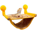 FlidRunest Bearded Dragon Hammock with Suction Cups, Soft Lizard Hammock Bed, Winter Warm House Tent, Reptile Tank Perch-Yellow - color: Standard - Yellow