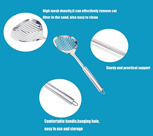 2 PCS Cat Litter Scoop Stainless Steel Pooper Scooper Cat Litter Scooper Cat Scooper Litter Box Scooper Poop Scooper