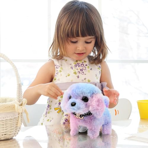 Easfan Walking Puppy Stuffed Animal Dog Barking Plush Toy Gift for Kids 7" | Tail wagging head nodding, Interactive educational plush, electronic animated pet, Easter Christmas birthday gift - style: Dog