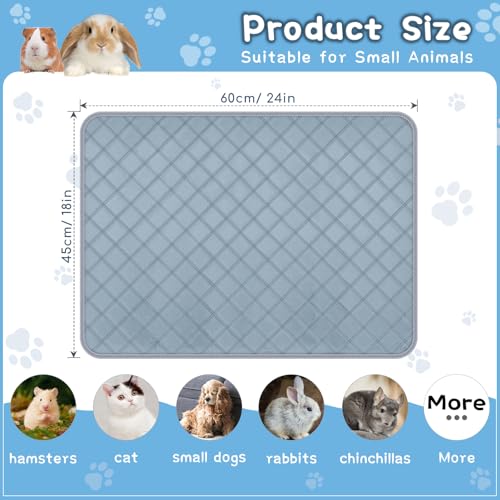 6 Packs Washable Guinea Pig Cage Liners, Waterproof Guinea Pig Pee Pads Reusable Absorbent Bedding Anti Slip Mats for Small Animals Bunny Rabbit Hamster (24 x 18in) - size: 24 x 18in / 6 Packs