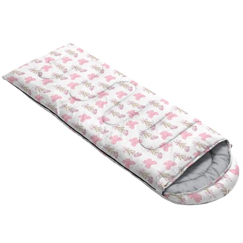 QOOMO Camping Sleeping Bags,3 Season Warm & Cool Weather,Lightweight,Waterproof Sleeping Bags for Adults & Kids,Traveling,and Outdoors,Camping Gear Equipment - color: Bow 20