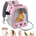 DBNESS Guinea Pig Carrier Backpack, Portable Rabbit Travel Carring Bag for Pet Bunny Chinchilla Bearded Dragon Hamster Parrot Outgoing Pouch Case with Water Bottle Holder & Detachable Pad (Pink) - color: Pink