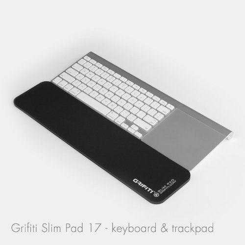 Slim Wrist Pad 17" x 4" x 0.25" Wrists Rest Pads for Standard Computer Keyboards - Ergonomic Keyboard Support Accessories & Carpal Tunnel Resting Hand Rests (Black Poly Nylon Surface) - size: 17" x 4" x 0.25"