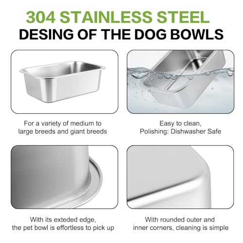 2 Gallon Elevated Large Dog Water Bowl, Automatic Dog Water Bowl Dispenser, 4 Adjustable Height Raised Dog Bowl Stand for Large Breed Relief Joint Pressure, Easy Clean for Indoor & Outdoor Uses - size: 256 oz