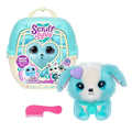 ScruffaLuvs Blue Surprise Pet, Mystery Plush Toy, Wash to Reveal | Wash to reveal 1 of 3 rescue pets, includes deluxe carrier & comb; plush toys for girls ages 3+, gift - style: Blue