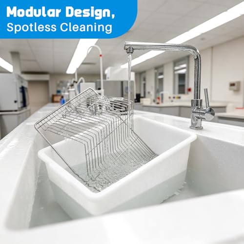 2-Pack Lab Mouse Rat Rodent Cage, PP High Temperature High Pressure with 250 ML Silicone Water Bottle Aluminum Food Retaining Plate for 5-6 Mice or 1-2 Rats (12.59"x8.46"x6.69")