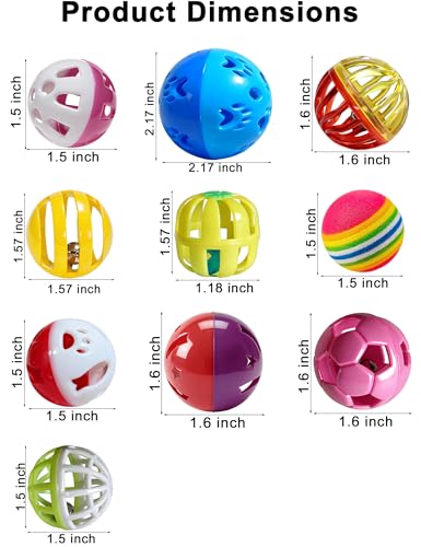 10-Pack Ferret Jingle Bell Toy Balls, Non-Toxic PP, Hollow Play | Smooth Polished Edges, No Sharp Burrs, Gentle for Ferret Mouth and Paw