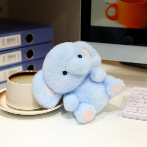 Ditucu Palm-Sized Elephant Stuffed Animals Cute Soft Plush Doll Small Plushies Toys Gifts for Kids Blue 5 inch - style: Elephant
