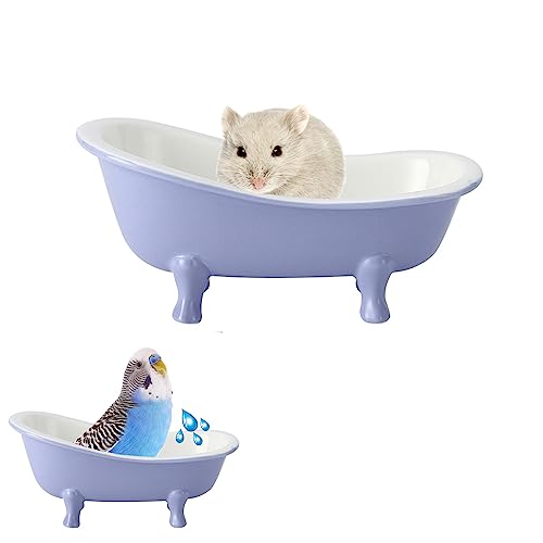 Summer Hamster Ceramic Bed Bathtub, Small Animal Ice Accessories Cage Hideout Toys，Bird Relax Habitat House, Sleep Pad Nest or Hamster, Food Bowl for Guinea Pigs/Squirrel/Chinchilla - color: violet