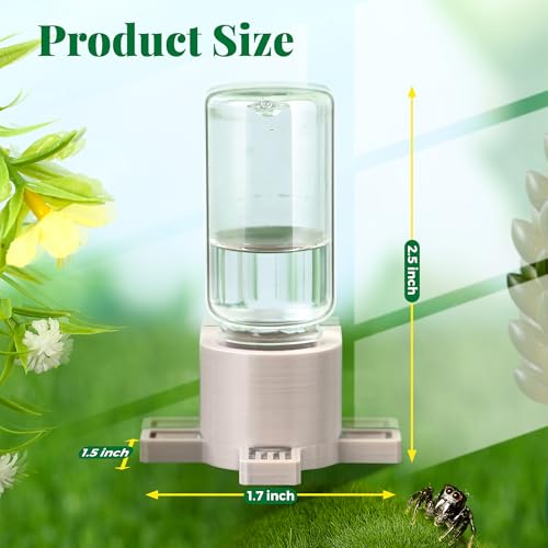 2 Pcs 10ML Jumping Spider Water Dispenser with Magnets, Wooden | Gravity-Fed Automatic Water Supply, Safe Material forTarantulas Enclosure/Habitat, Flexible Magnetic Installation