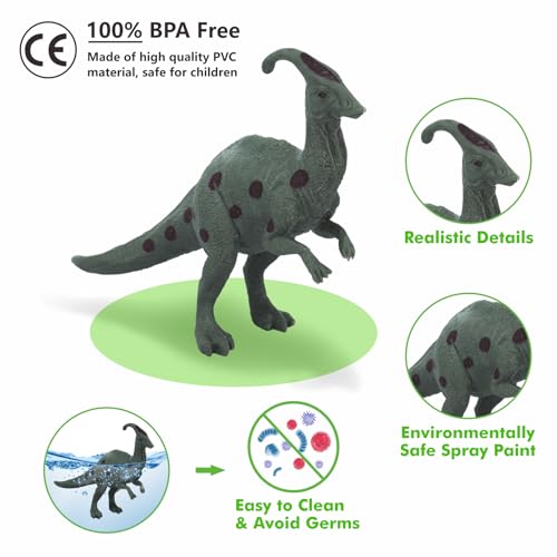 iGRATENS Dinosaur Toys with Sound Books, 10PCS Dino Toy for Toddlers & Animal Sounds Book with 10 Buttons, Realistic Plastic Animal Figures, Dinosaur Toys for Kids 3-5, Dinosaurs Lover Gifts for Kids - style: Dinosaur