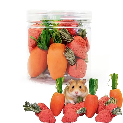 Hamiledyi Hamster Chew Toys Rabbit Chew Toys for Teeth Guinea Pig Treats Enrichment Habitat Decor for Bunny Chinchilla Gerbil Rat (13 Pcs) - size: 13 Pcs