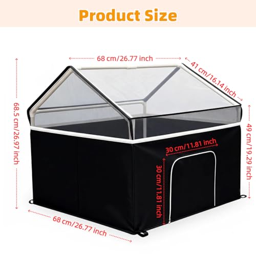 Small Animal Playpen Pet Cage Tent Chicken Brooder Guinea Pig Cages with Detachable Kitten Playpen Enclosed Waterproof Bottom Breathable Mesh Walls for Puppy Rabbits Indoor & Outdoor (Black)
