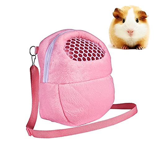 1 PCS Portable White Mesh African Hedgehog Hamster Breathable Pet Dog Carrier Bags Handbags Puppy Cat Travel Backpack (M, White Mesh - Pink, 18 x 22cm/7 x9 inch) - color: White Mesh - Pink, size: 7.3"L x 3.0"W x 7.9"H