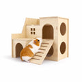 Large Hamster Maze Wood House Fun Slide House Double-Decker Hut Chew Toys for Bigger Syrian Hamsters Dwarf Gerbil Mouse Mice Rat Small Animals