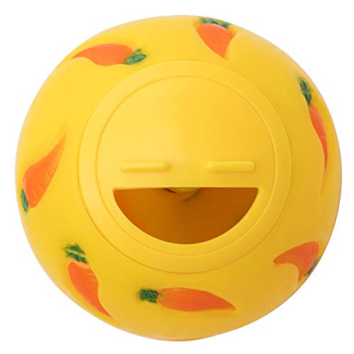 Niteangel Treat Ball, Snack Ballfor Guinea Pigs, Rabbits, Hedgehogs and Other Small Pets (Small, Yellow) - color: Yellow