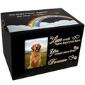 Solid Wood Large Dog Urn for Ashes,Pet Memorial Rainbow Bridge Urn | Pet Urns for Dogs or Cats Ashes Keepsake，Cremation Box with Photo Frame&Black Flannel as Lining,Loss Pet Remembrance Gift - size: Large - Capacity 140 cubic inches