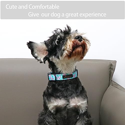 ARING PET Flamingo Dog Collar-Cute Cotton Small Dog Collars, Adjustable Lightweight Summer Pet Collars for Small Medium Large Boy and Girl Dogs, X-Small - color: Flamingo, size: X-Small