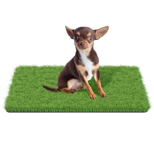 MAYSHINE Fake Grass for Dogs, Artificial Turf Grass Indoor Outdoor, Mat for Dogs Soft Blades, Cesped Artificial for Patios, Dog Astro Turf for Balcony, Quick Clean, Easy Rinse Patio Rug, 29.5"x17" - size: 29.5" x 17", style: Without Drainage Holes
