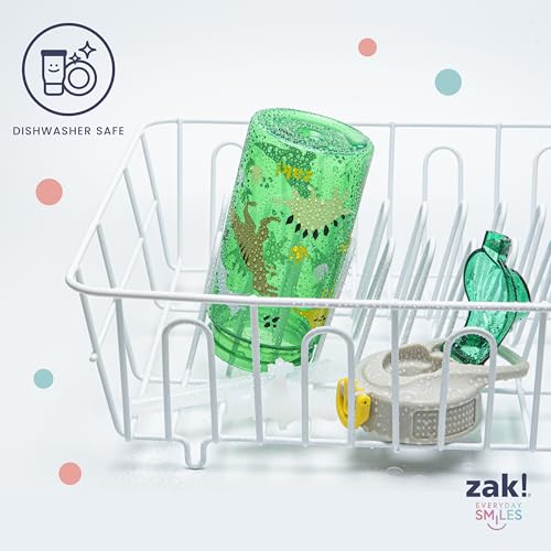 Zak Designs Princess Sage 16oz Leak-Proof Straw Kids Water Bottle, 2-Pack | BPA Free Durable Plastic, Cupholder Friendly, Dishwasher Safe, Easy to Clean, Lid Lock, Handle, For School, Home, Travel - color: Disney Princess (Ariel, Cinderella, Jasmine, Moan