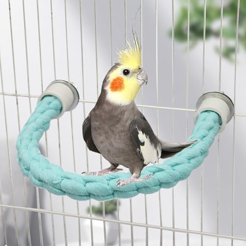 Dnoifne Bird Rope Perch, Cotton Bendable Parrot Perch Stand Toy, Bird Standing Climbing Rope, Bird Cage Accessory, Suitable for Small Birds Parrot Parakeet Budgies Cockatiels Lovebirds (22"/55 CM) - size: 22"/55 CM