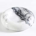 Small Marble Tray, Natural Stone Jewelry Dish & Trinket Dish, 4.3 Inch Round Marble Ring Dish for Keys, Bathroom Vanity, Nightstand, Entryway, Gray White - color: Gray White