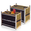 Gilprop 2 Set 2 Compartment Chicken Carrier with Metal Frame, Foldable Rooster Transport Cage, Breathable Canvas Poultry Travel Crate with Handle, Portable Chicken Coop for Farm, Show, Outdoor Use