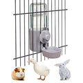 Rabbit Water Bottle 17 OZ Bunny Hanging Water Fountain Automatic Guinea Pig Water Dispenser No Leak Drinking Feeder for Bunny Chinchilla Hamsters Cat Dog Small Animals(Grey)