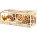 XiaZ Hamster Cage,48Inch Large Hamster Tank with Panoramic View and Ventilated Top, Spacious Acrylic Glass Habitat for Syrian Dwarf Hamsters and Degus, Natural Wood Frame Enclosure - size: 48.0"L x 20.0"W x 20.0"H