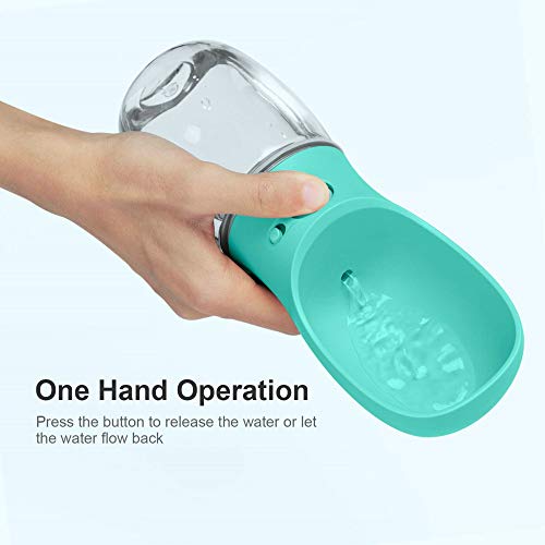 DEYACE Dog Water Bottle, Leak Proof Portable Pet Water Bottles for Dogs, Puppy Water Dispenser with Drinking Feeder for Travel (Teal 12oz) - color: Teal 12oz