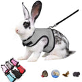 Rabbit Leash and Harness Escape Proof, Soft Bunny Mesh Vest Gray M | Soft Adjustable Buckle for Ferret Guinea Pig Hamster Squirrel Rat Walking Small Animal Pets - color: Grey, size: M (Neck:5.5"-7" Chest:6.2"-8.5")