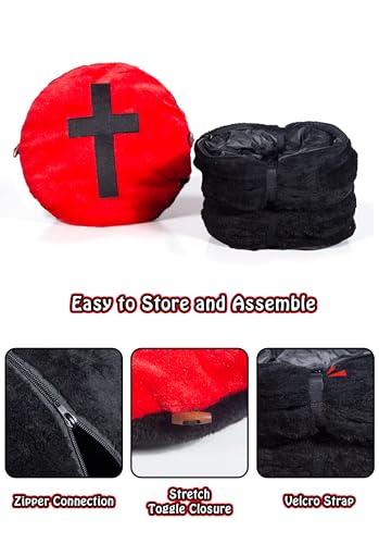 Gothic Coffin Tunnel Cat Bed, Washable, Fits Cat up to 25 lbs | Two-way tunnel design. Size: 10"x33.5". Black & Red. Includes soft washable cushion. Also for small rabbits indoor. - color: Black Red