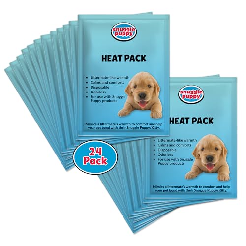 Snuggle Puppy Replacement Heat Packs for Dogs (24 Count) - Disposable Pet Comfort Warmers for Puppy Anxiety Relief - Odorless, Non-Toxic, All Natural - Fits All Snuggle Puppy Styles - size: 24-Pack