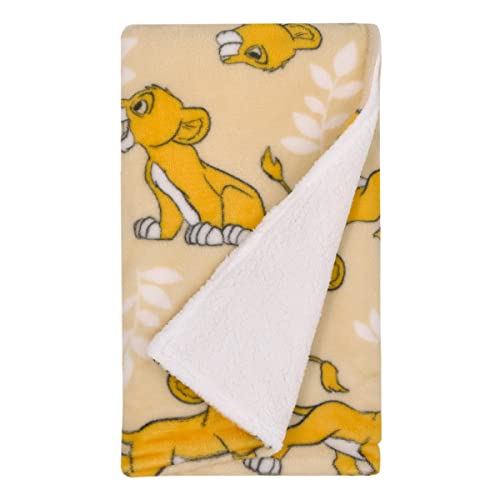 NoJo Disney Lion King Tan, Beige and White Simba Super Soft Sherpa Baby Blanket - color: Lion King Tan