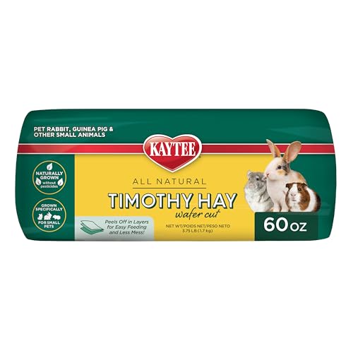 Kaytee Wafer Cut All Natural Timothy Hay for Pet Guinea Pigs, Rabbits & Other Small Animals, 60 Ounce - size: 3.75 Pound (Pack of 1)