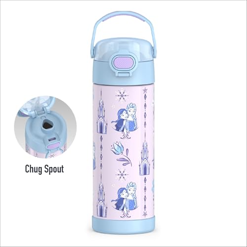 THERMOS FUNTAINER Water Bottle with Spout, 16oz, Frozen | Kids Stainless Steel Insulated Water Bottle, Keeps Drinks Cold Longer for School & Play, BPA-Free - color: Frozen, size: 16 Ounces