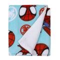 Marvel Spidey Light Blue, Red and White Super Soft Sherpa Toddler Blanket - color: Spidey - Blue and Red