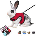 Bunny Harness with Leash Escape Proof Rabbit Harnesses Mesh Vest Red L | Soft Adjustable Buckle for Ferret Guinea Pig Hamster Squirrel Rat Walking Small Animal Pets - color: Red, size: L(Neck:6"-7.5" Chest:7.8"-11.8")