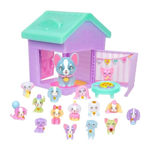 Little Live Pets Puppy House Playset, 15 Mini Collectible Puppies | Fold-out Mama's House, 80+ pups to collect, mystery accessory reveals; gift for kids ages 5+ - style: Puppy Party