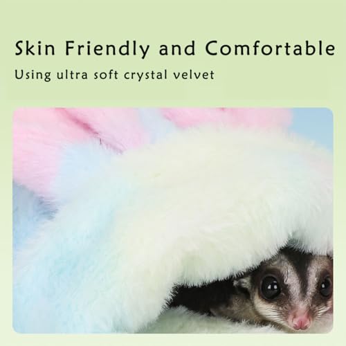 Warm Sugar Glider Sleeping Pouch - Hanging Colorful Cute Sleeping Bag Bed for Small Animal Rat Hamster Sugar Glider Chipmunk Gerbil etc