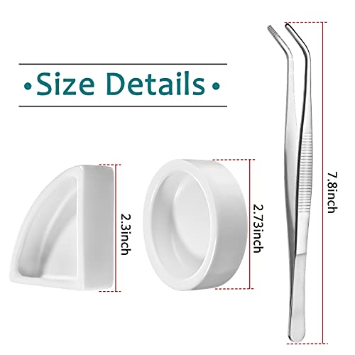 Boao 4 Pcs Reptile Food Water Bowl Set, 2 Round Reptile Food Dish 1 Corner Water Dish and 1 Feeding Tongs for Bearded Dragon Leopard Gecko Hermit Crab Chameleon Lizard Tortoise Spider Pet