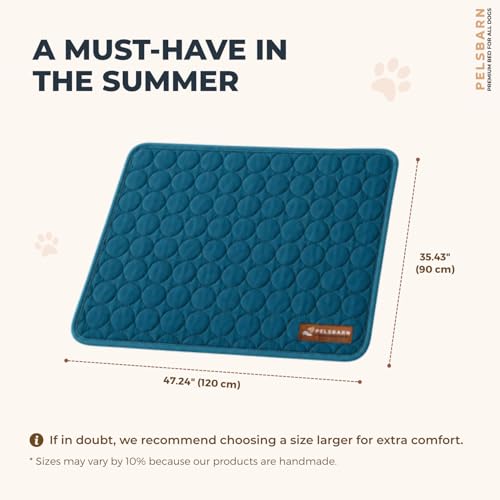 Dog Cooling Mat, Ice Silk Self-Cooling Pad, Deep Blue, XL - color: Deep Blue, size: X-Large