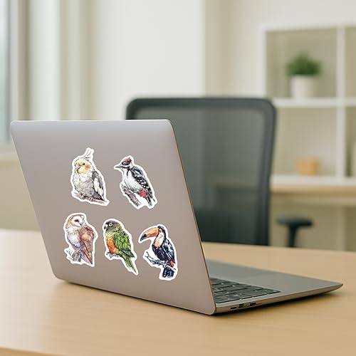 100 PCS Bird Stickers Pack – Waterproof Bird Decals for Water Bottles, Laptops, Phones, Notebook, Cars – Cool Vibrant Graphics for Bird Enthusiast - color: Bird