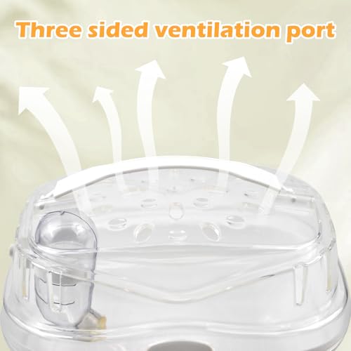 Hamster Carrier Cage with Water Bottle,Portable Hamsters Travel Cage Plastic Guinea Pig Carrying Cases Small Animal Carry Cage for Dwarf Hamsters Chinchillas Hedgehog Mouse(White) - color: 【White】