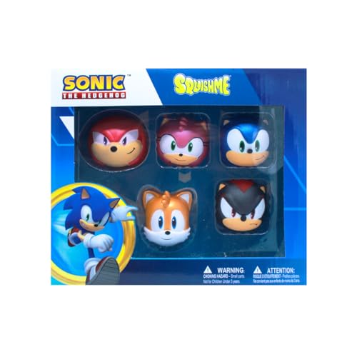 Just Toys – Sonic the Hedgehog SquishMe Series 2 Collector's Box Slow-Rise Squishy Figure 5 Pack 2.4 in - style: Series 2 Collector Box