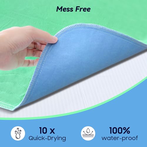 6 Pack 24” x 24” Extra Heavy Absorbency Washable Underpads Bed Pads | WaterProof Nursing Pads Incontinence, Reusable Washable Pee Pads for Dogs, Diaper Changing & Adults, Washable Puppy Pads - size: 6 Pack - 24" x 24"