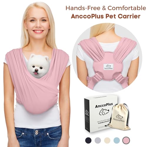 Small Dog Sling Carrier, Hands-Free, Light Pink, Regular | Patented Front Carrier Reduces Back and Neck Strain; Adjustable, Soft Cotton, 3D Air Mesh for Puppies & Cats up to 20 lb - color: Light Pink, size: Regular