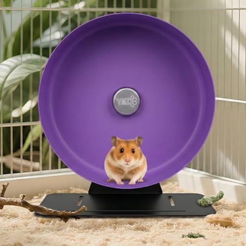 11.8" Aluminum Alloy Silent Hamster Exercise Wheel | Noiseless Running Wheel for Syrian Hamsters, Fancy Rat, Hedgehogs and Small Pets (Base-Black) - color: Purple