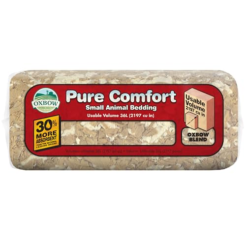 Oxbow Small Animal Bedding, Hamster, Guinea Pig, Rabbit, Blend, USA, 36 L | Pure Comfort, Hamster Bedding, Guinea Pig Bedding, Low Dust, Virgin Paper, Litter Box, Bunny, Rats, Gerbils, Chinchillas - color: Blend, size: 36 Liter