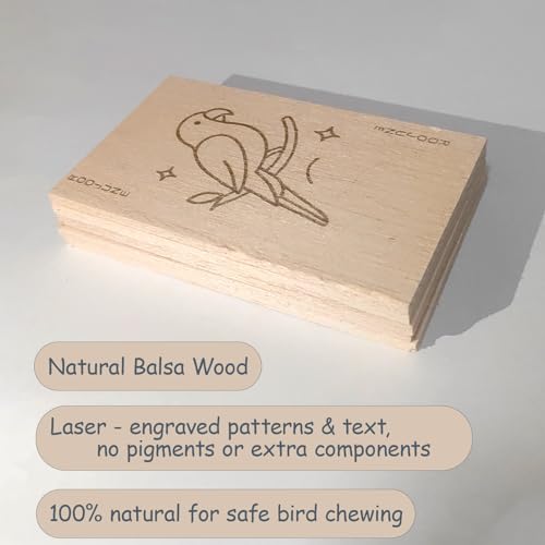 Bird Toys Chew Toys 100% Natural - 10 Pack Balsa Wood Chips, The Softest Wood in The World - Bird Cage Accessories for Small Medium Birds Parakeets Parrots Conures Cockatiels Finches Lovebirds - style: 10 Slices
